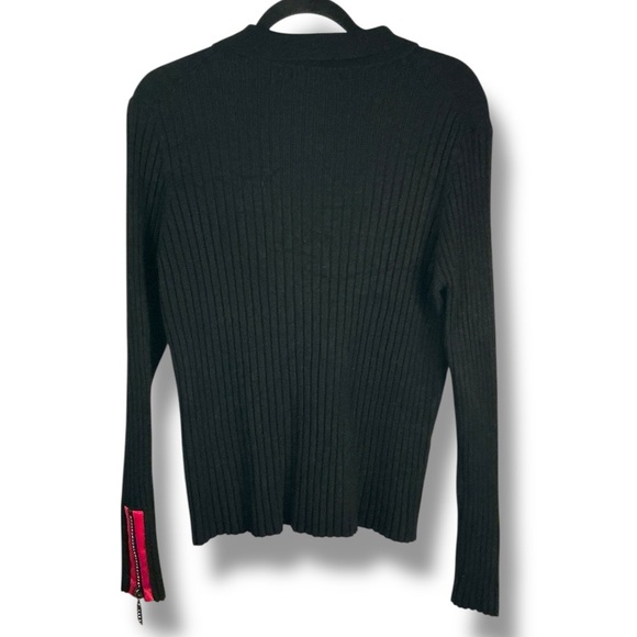 🩷Full zip rhinestone and pink bling cardigan sweater - Picture 2 of 4